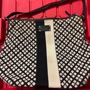 Kate Spade Black and Cream Patterned Shoulder Bag